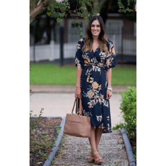 ✨V Neck Florals Wrap Dress✨ - Picture 1 of 7